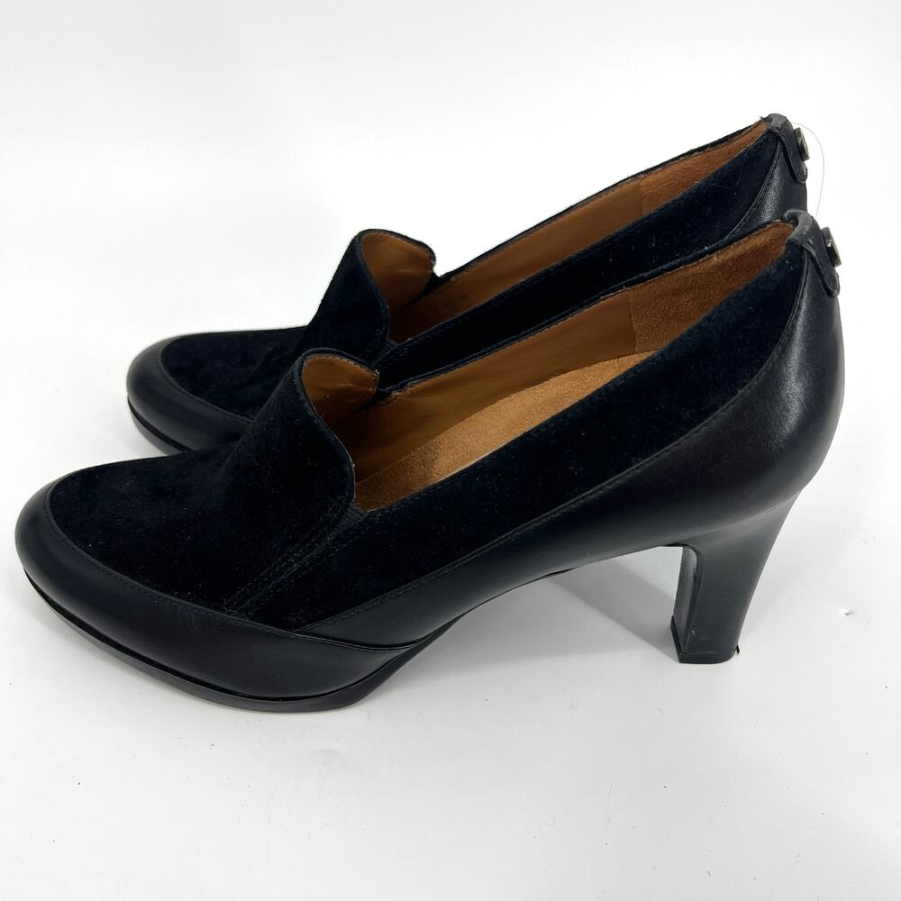 Naturalizer N5 Contour Black Suede Platform Heel Shoes Size 10 N
